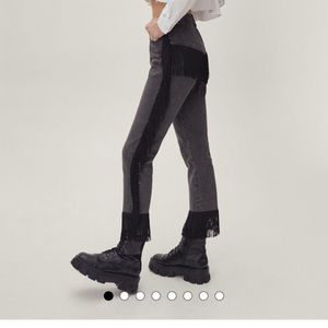 Nasty gal black fringe jeans